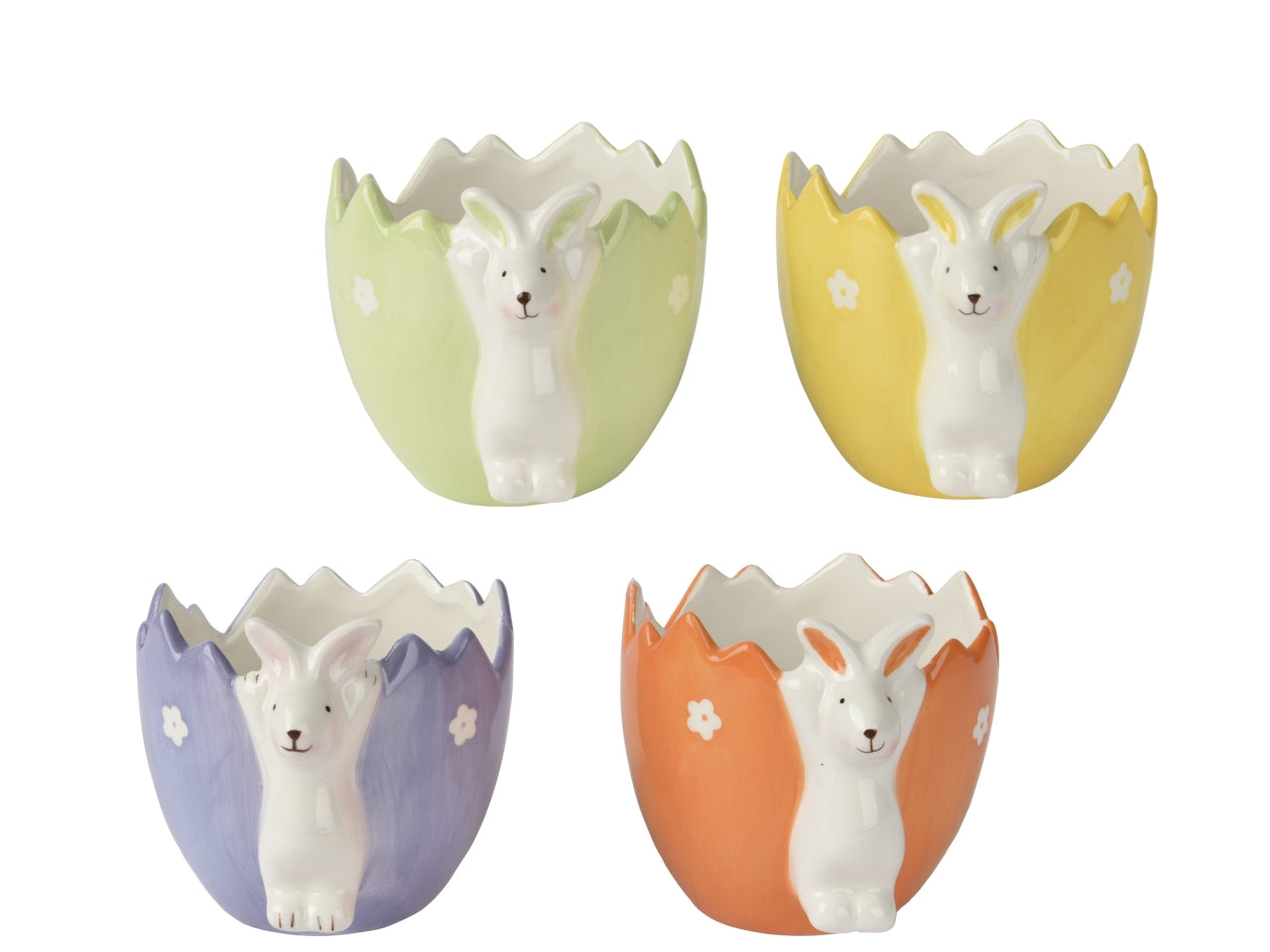 Vaso coniglio dolomite 4 assortiti 9.9x11.3xh.9.1cm