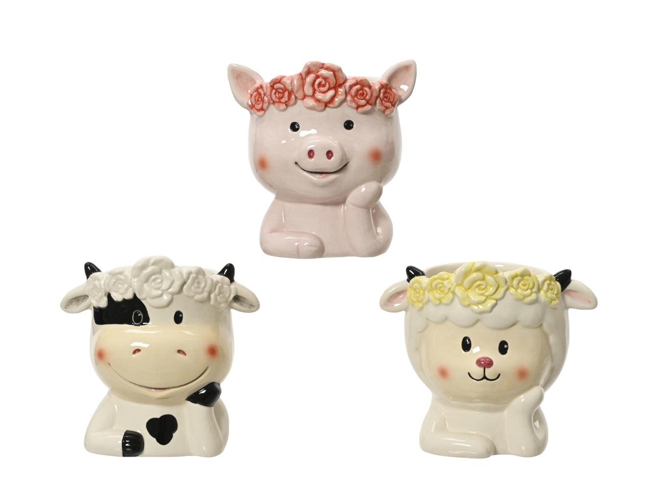 Vaso animali 3 assortiti 12x9.5xh.12.5cm