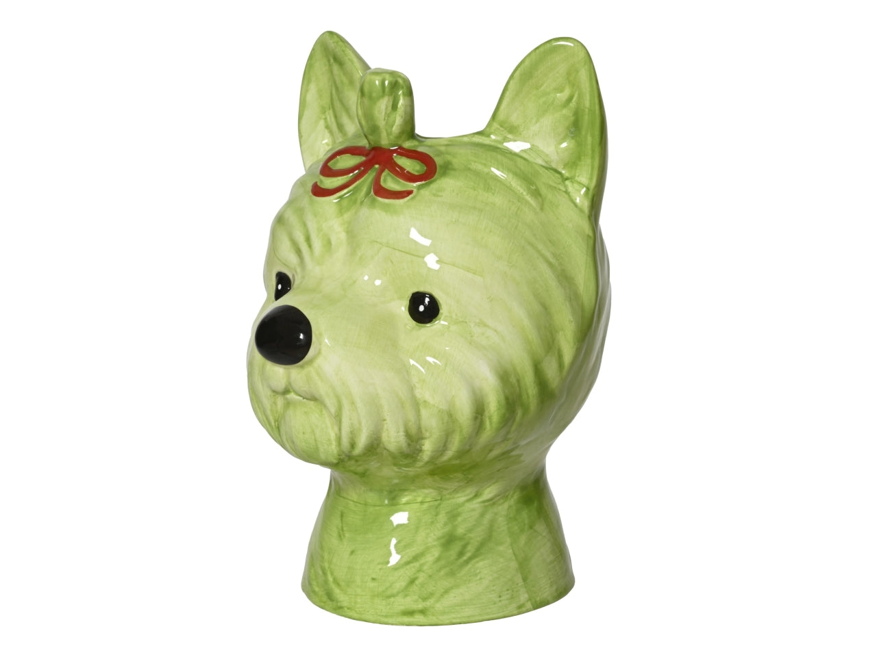 Vaso cane verde 14.5x15.2xh.21.5cm