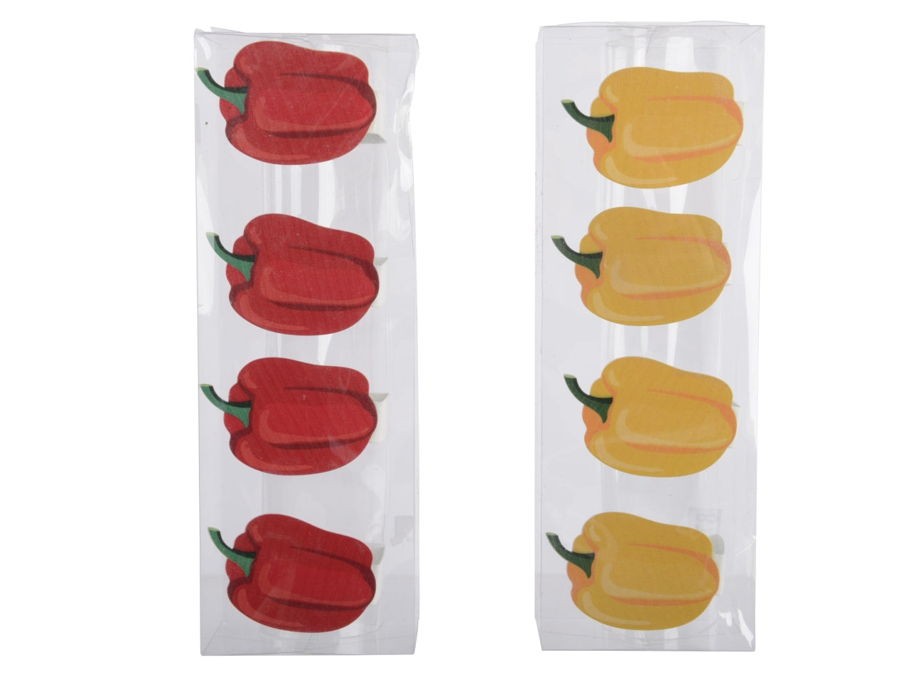 Fermatovaglia peperoncino 4pezzi 2 assortiti 4x6.2xh.4.5cm