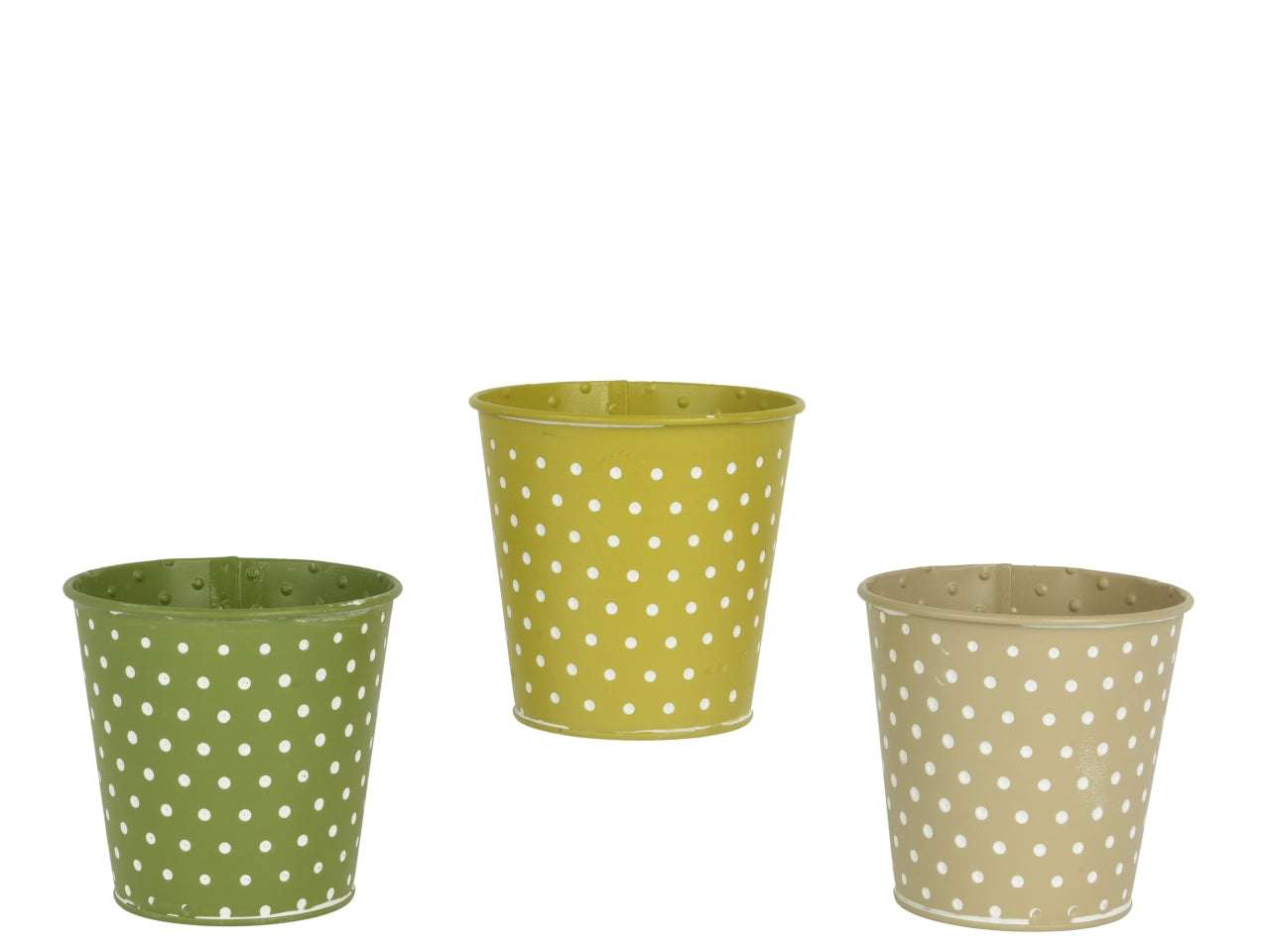 Vaso tondo metallo 3 assortiti d.11xh.10.6cm