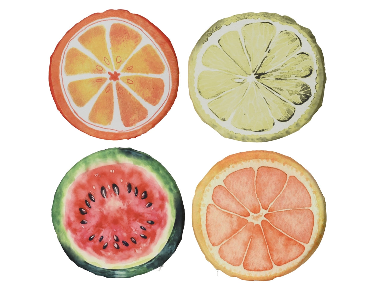 Cuscino tondo frutta 4assortitid.38xh.4cm