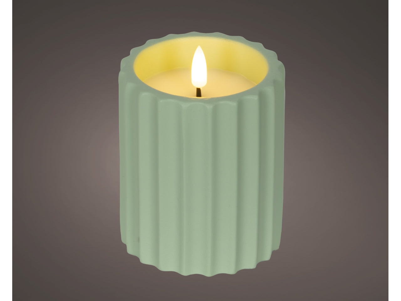 Candela led verde d.8.5xh.11.5cm