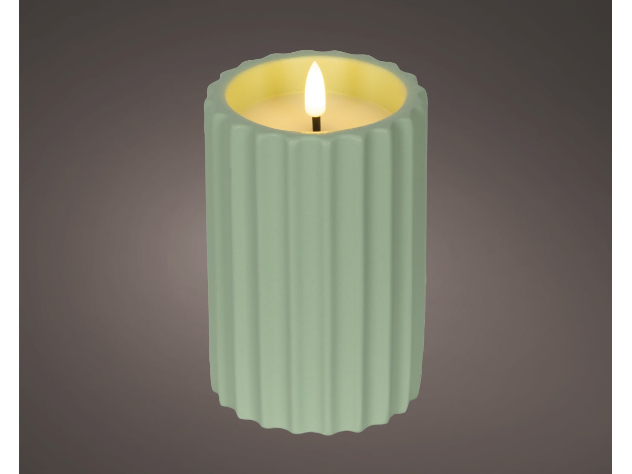 Candela led verde d.8.5xh.14cm