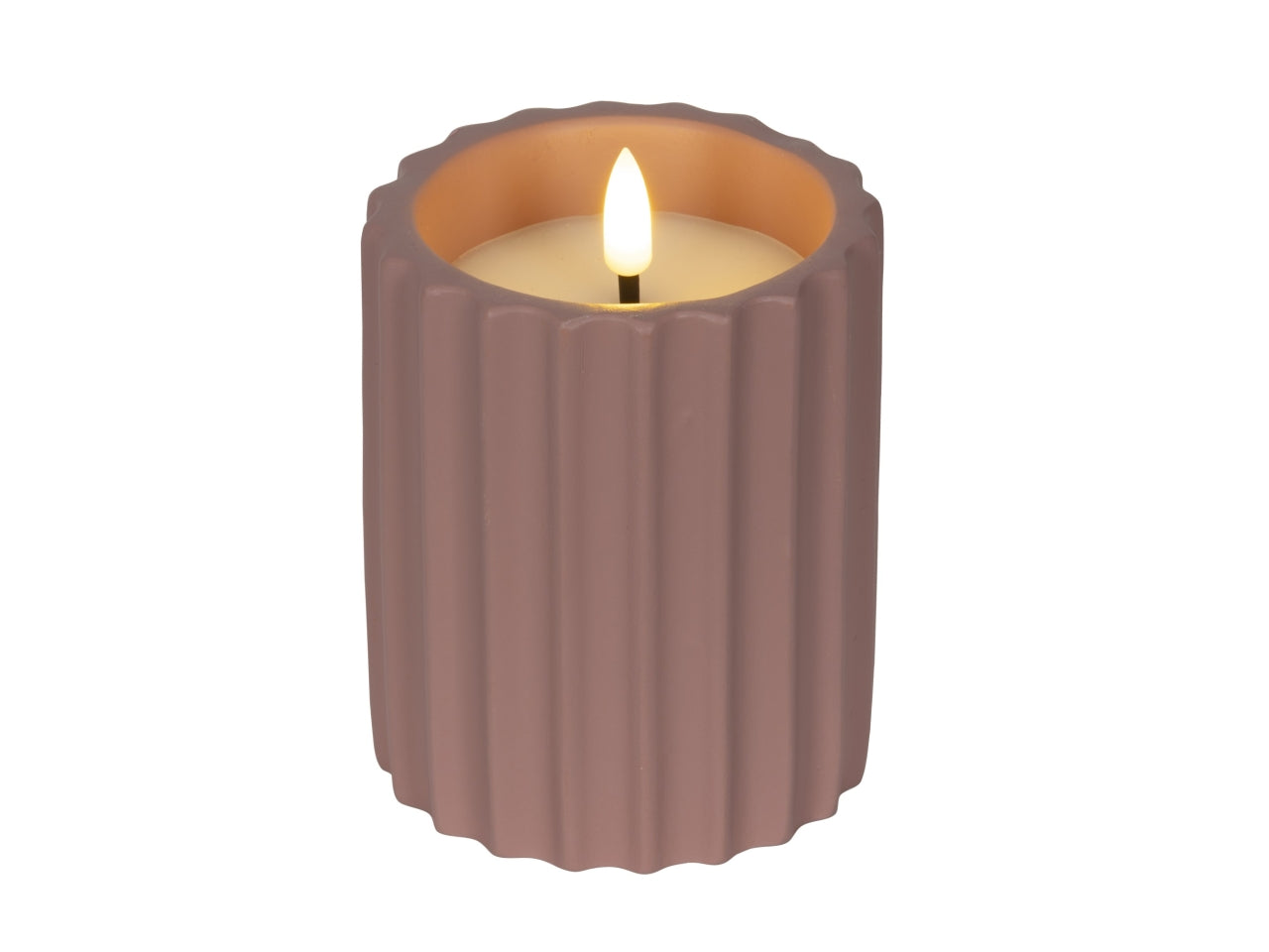 Candela led rosa d.8.5xh.11.5cm