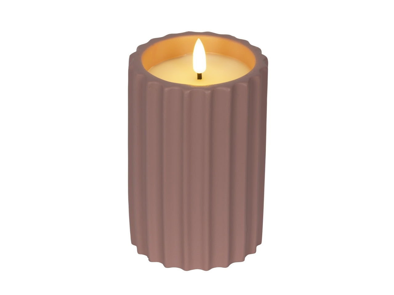 Candela led rosa d.8.5xh.14cm