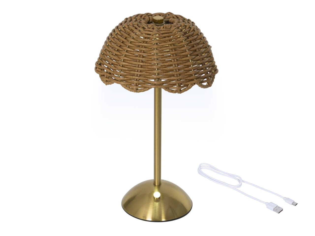 Lampada da tavolo c/led marrone d.17.5xh.30cm