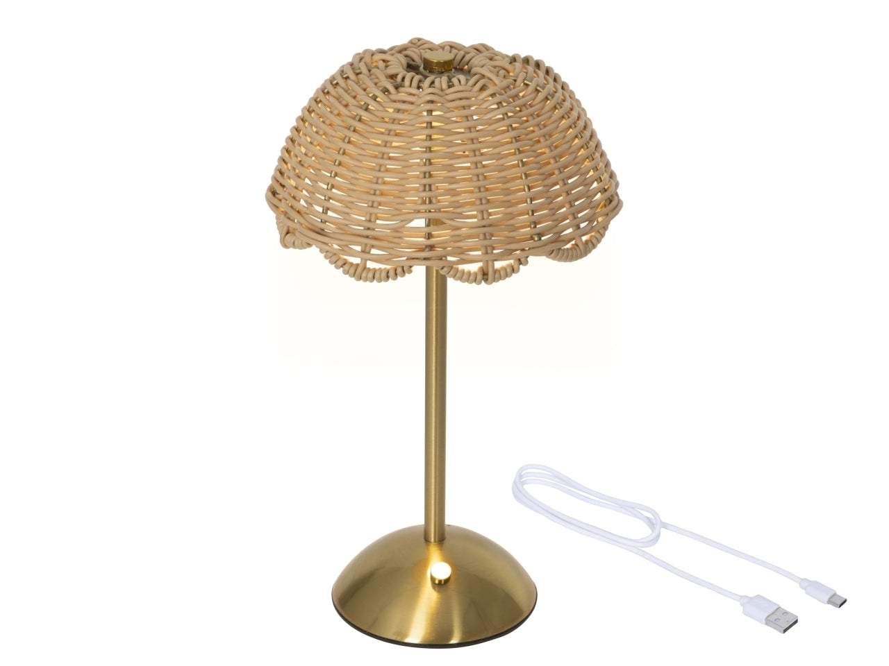 Lampada da tavolo c/led beige d.17.5xh.30cm