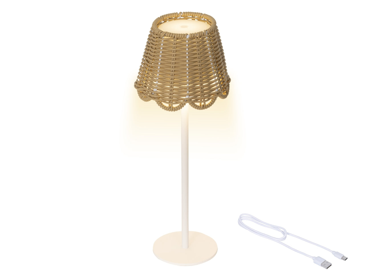 Lampada da tavolo c/led beige d.12.5xh.39cm
