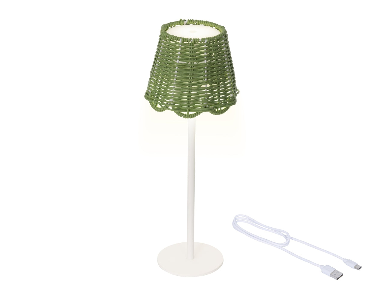 Lampada da tavolo c/led verde d.12.5xh.39cm
