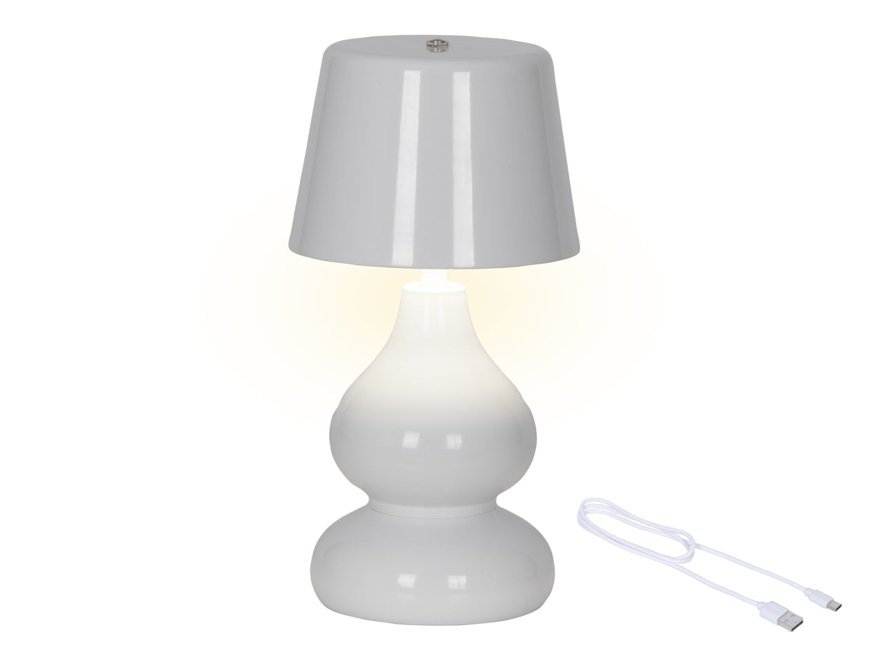 Lampada da tavolo c/led bianca d.13xh.26cm