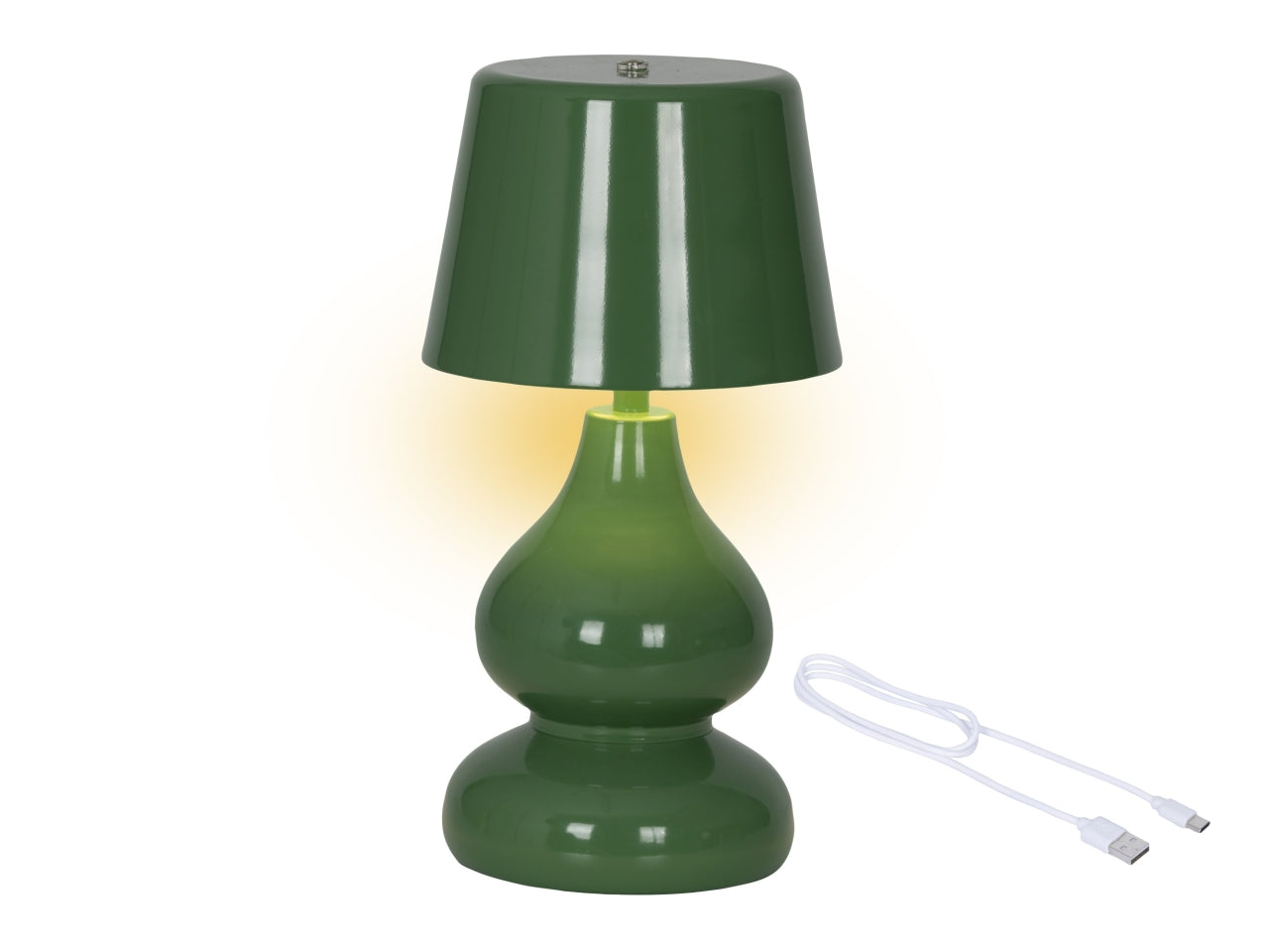 Lampada da tavolo c/led verde d.13xh.26cm
