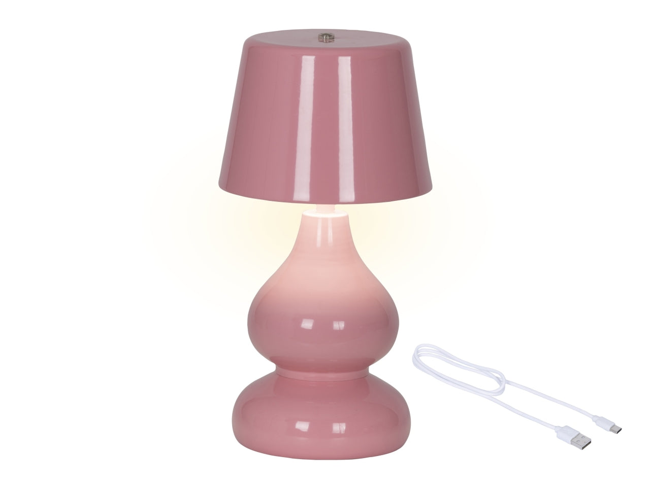 Lampada da tavolo c/led rosa d.13xh.26cm