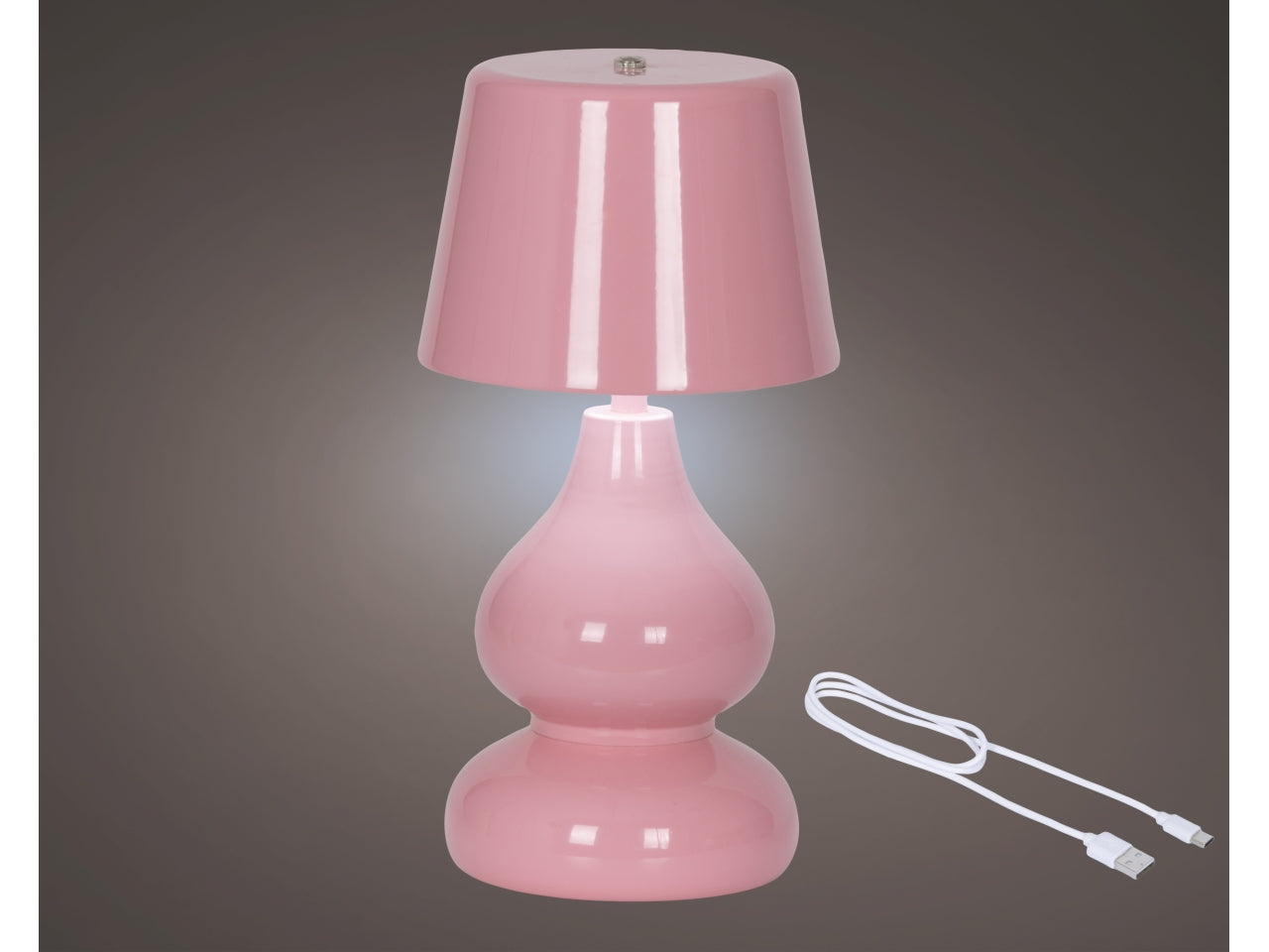 Lampada da tavolo c/led rosa d.13xh.26cm