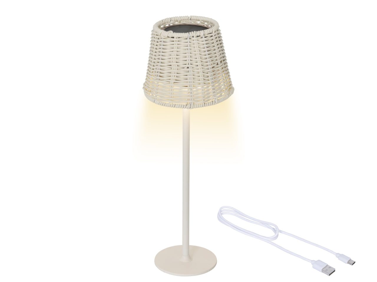 Lampada da tavolo solare bianca d.11xh.38.5cm