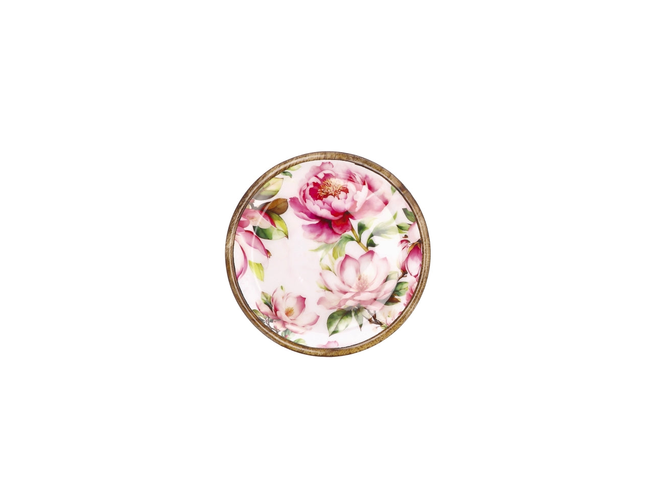 Iole piatto 15cm in legno con decorazione floreale, 2 assortimenti