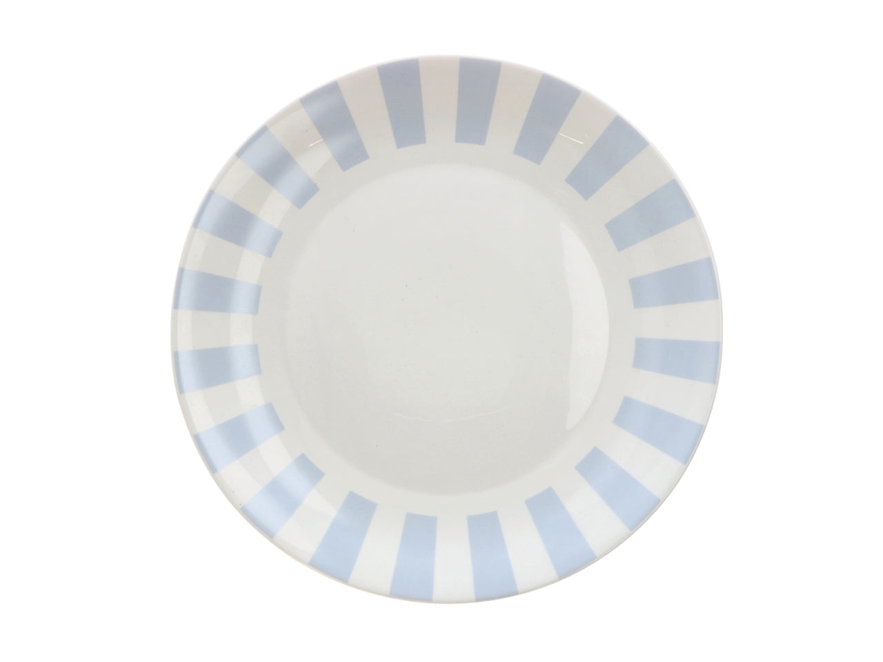 Opale servizio piatti da 18 pezzi bianco con bordo rigato, 2 assortimenti