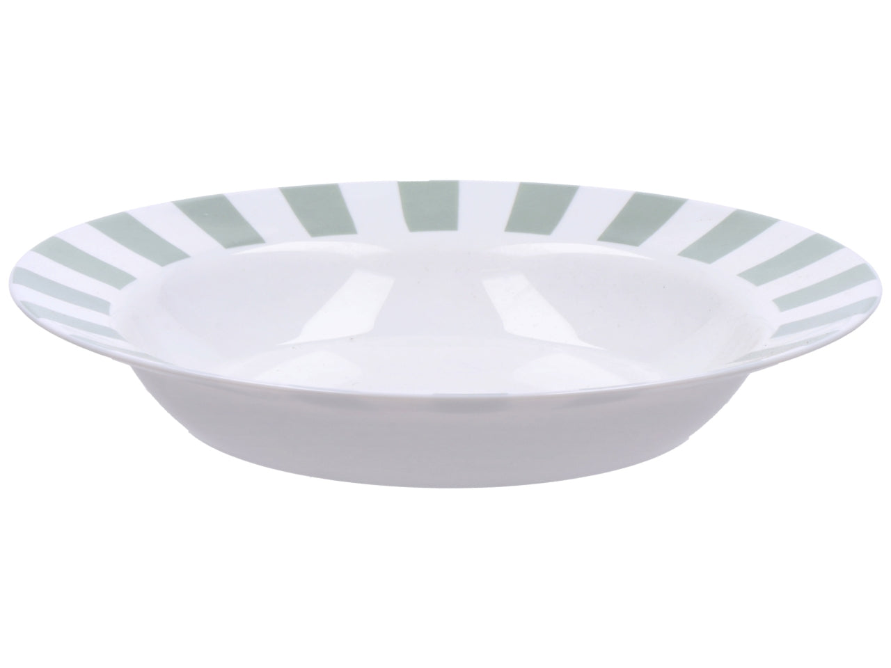 Opale servizio piatti da 18 pezzi bianco con bordo rigato, 2 assortimenti