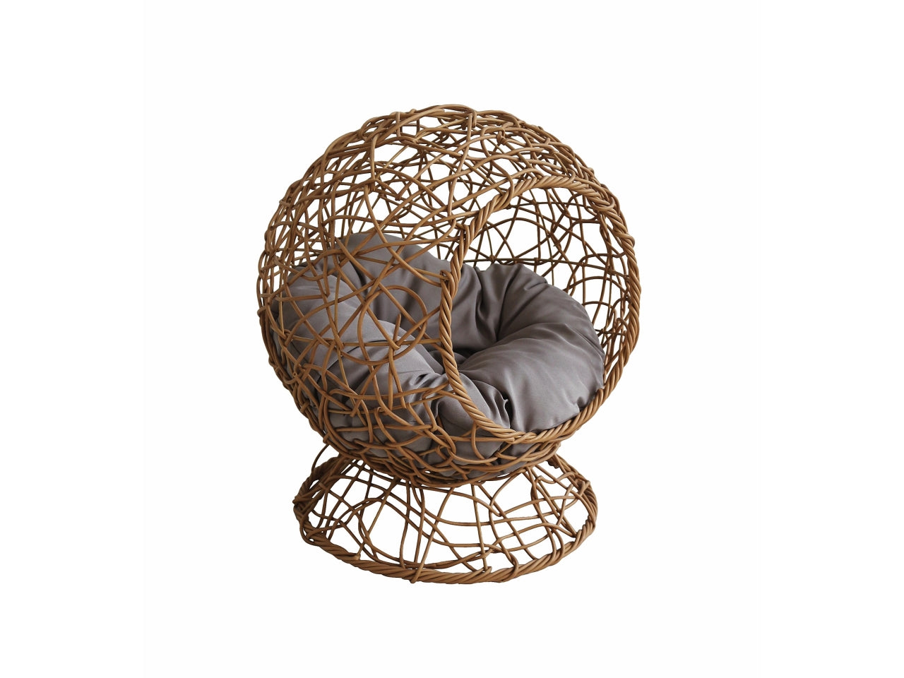 Cuccia tonda su base naturale con cuscino d.45xh.75cm