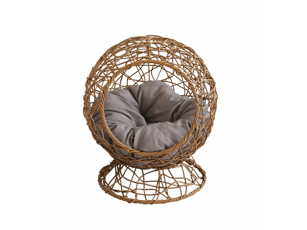 Cuccia tonda su base naturale con cuscino d.45xh.75cm