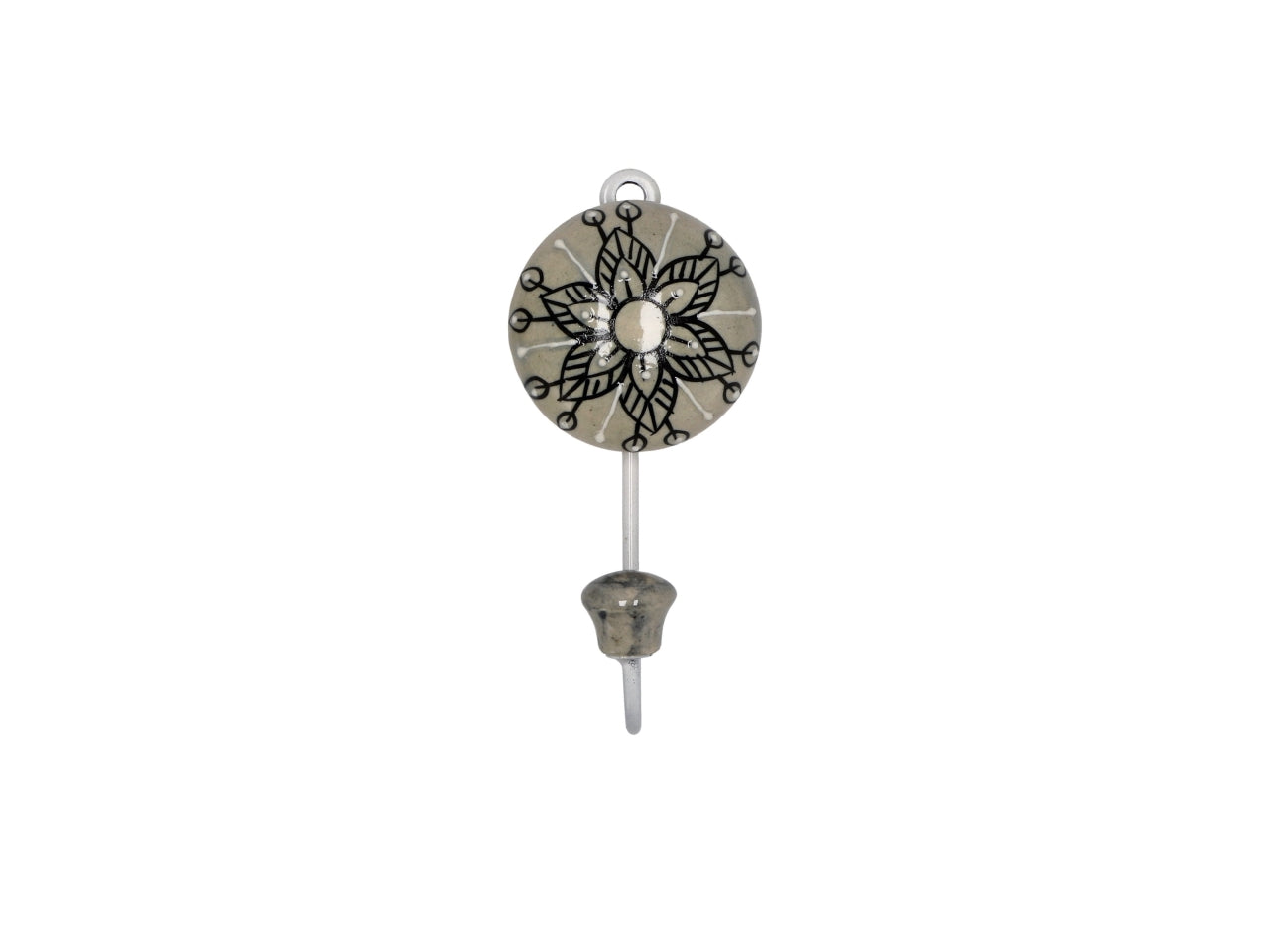 Appendino 1 gancio in ceramica e ferro 6x12cm, 9 varianti assortite