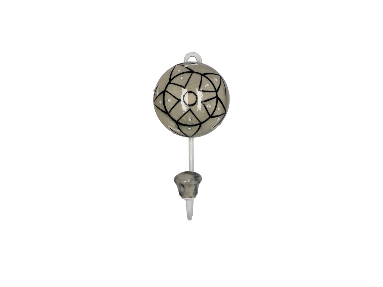 Appendino 1 gancio in ceramica e ferro 6x12cm, 9 varianti assortite