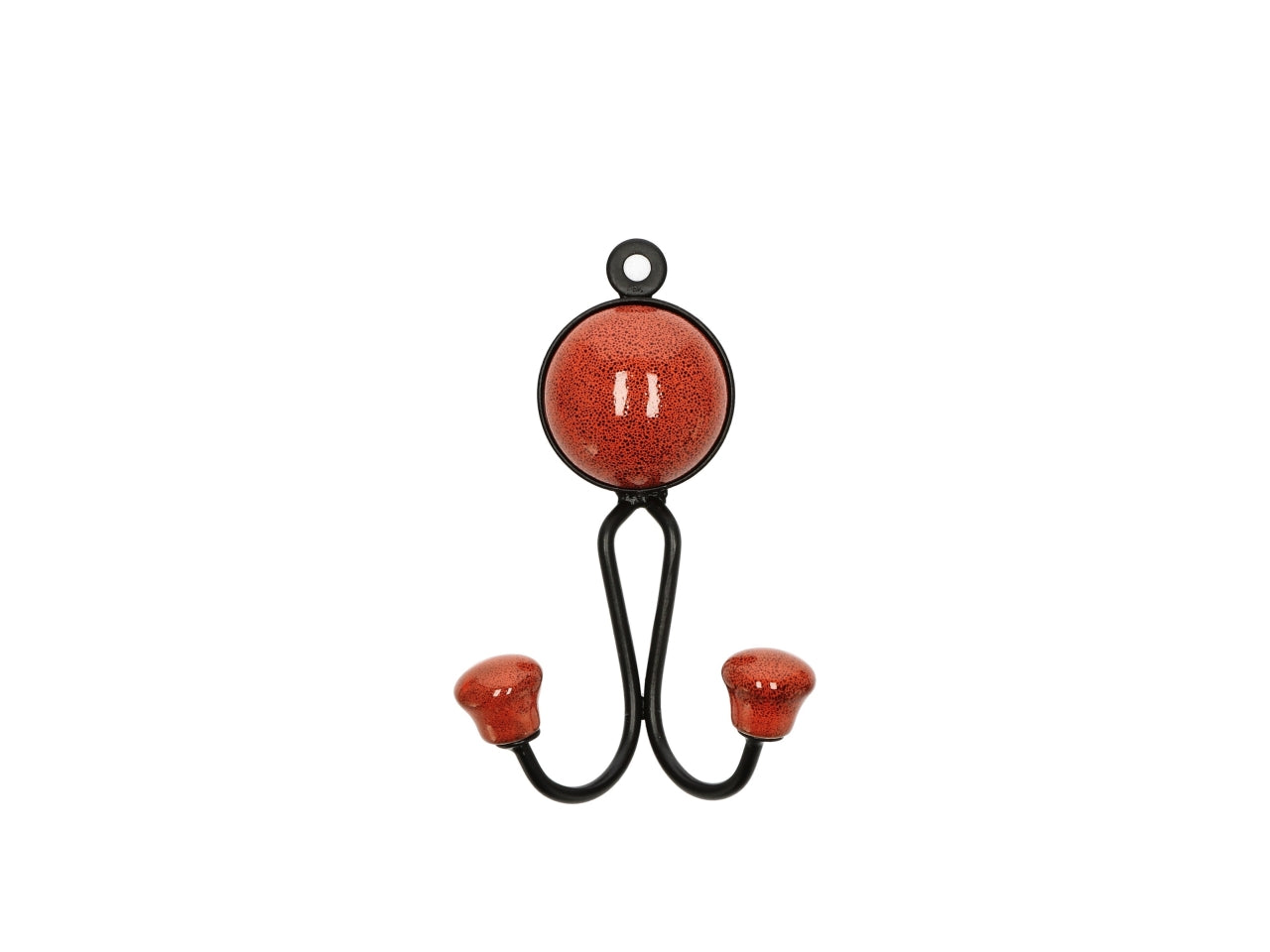 Appendino 2 gancio in ceramica e ferro 6x12cm, 9 varianti assortite