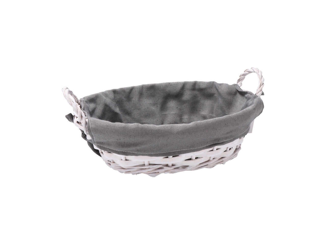 Beira cestino ovale 33x23xh14cm con interno di tessuto, 3 varianti di colore