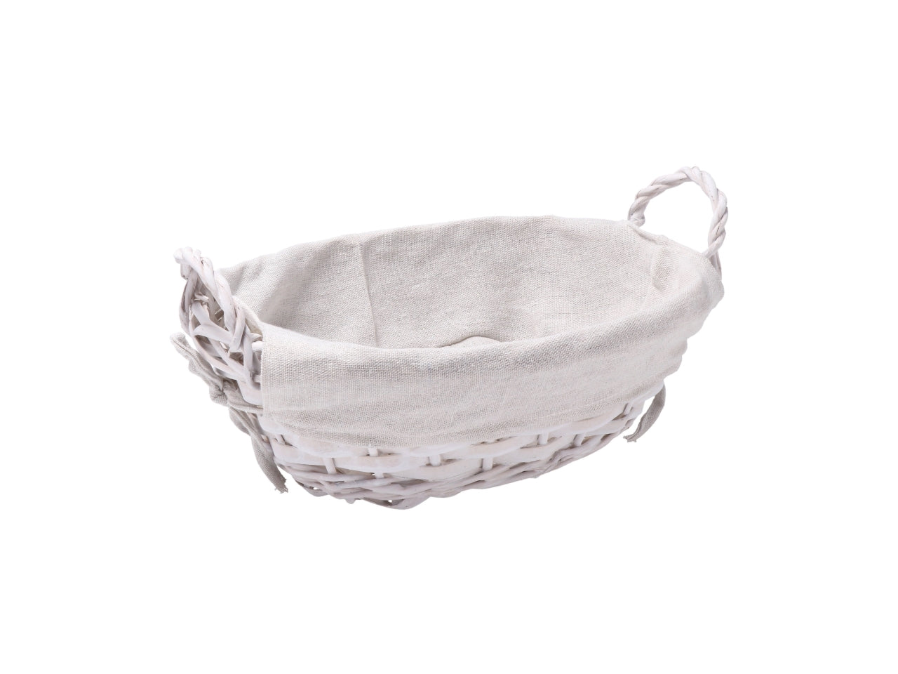 Beira cestino ovale 33x23xh14cm con interno di tessuto, 3 varianti di colore