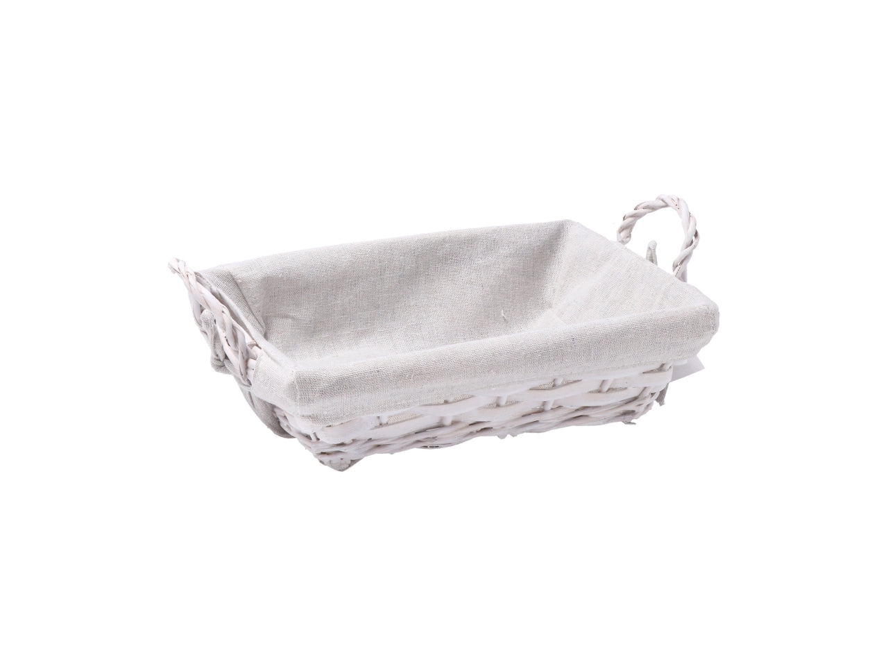 Beira cestino rettangolare 35x25xh12cm con interno di tessuto, 3 varianti di colore