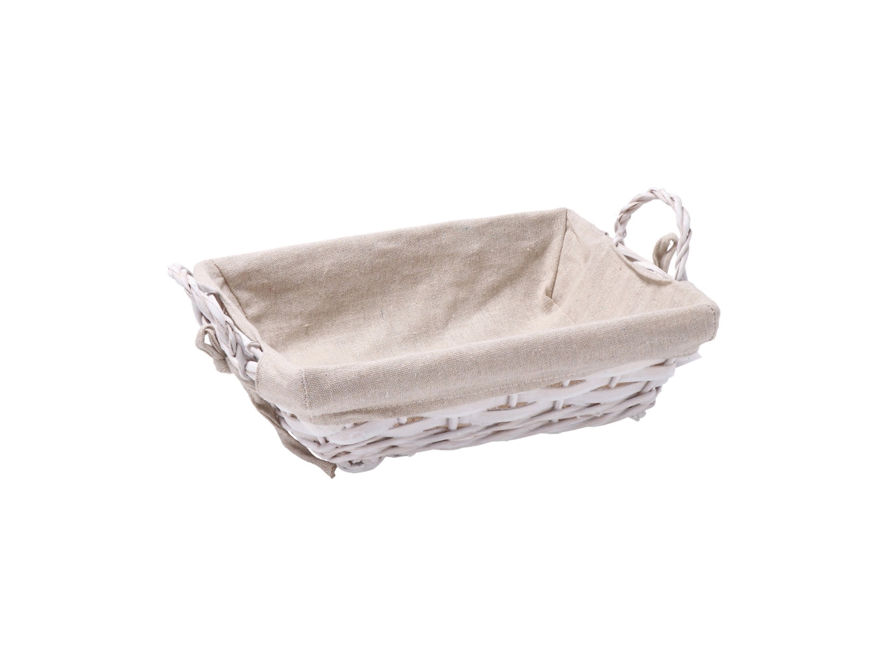 Beira cestino rettangolare 35x25xh12cm con interno di tessuto, 3 varianti di colore