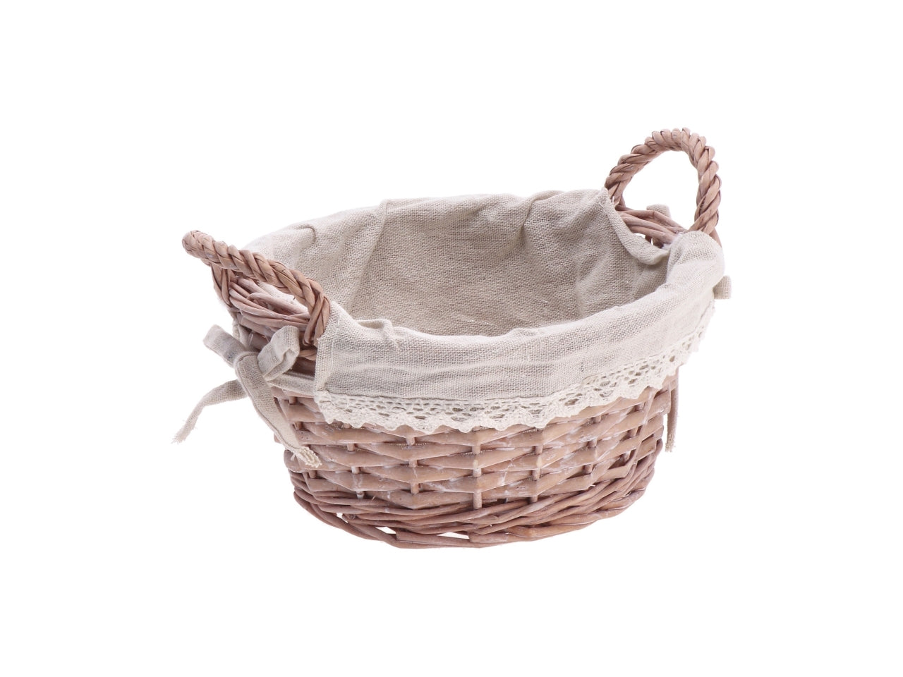 Shiwa cestino tondo d.22xh14cm con interno in tessuto, 4 varianti di colore