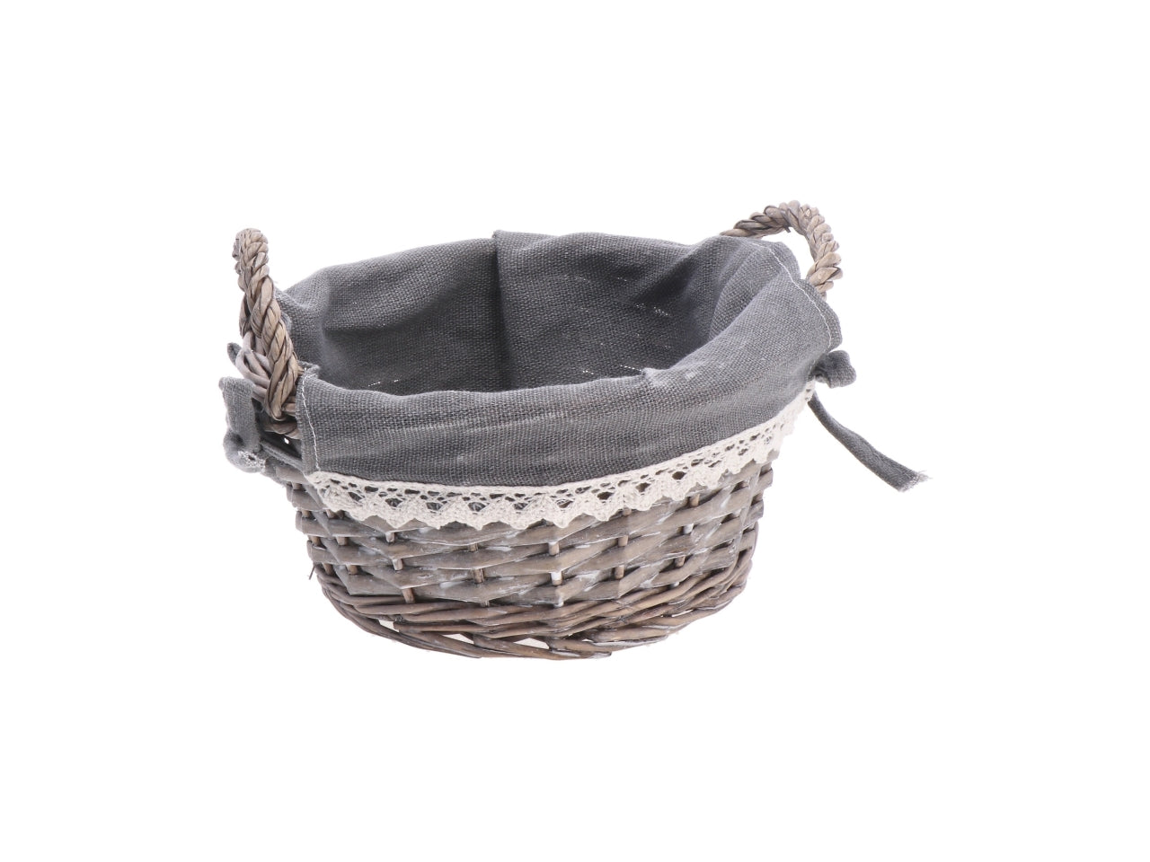 Shiwa cestino tondo d.22xh14cm con interno in tessuto, 4 varianti di colore