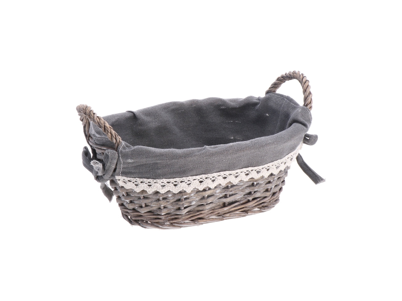 Shiwa cestino ovale 26x18xh14cm con interno in tessuto, 4 varianti di colore