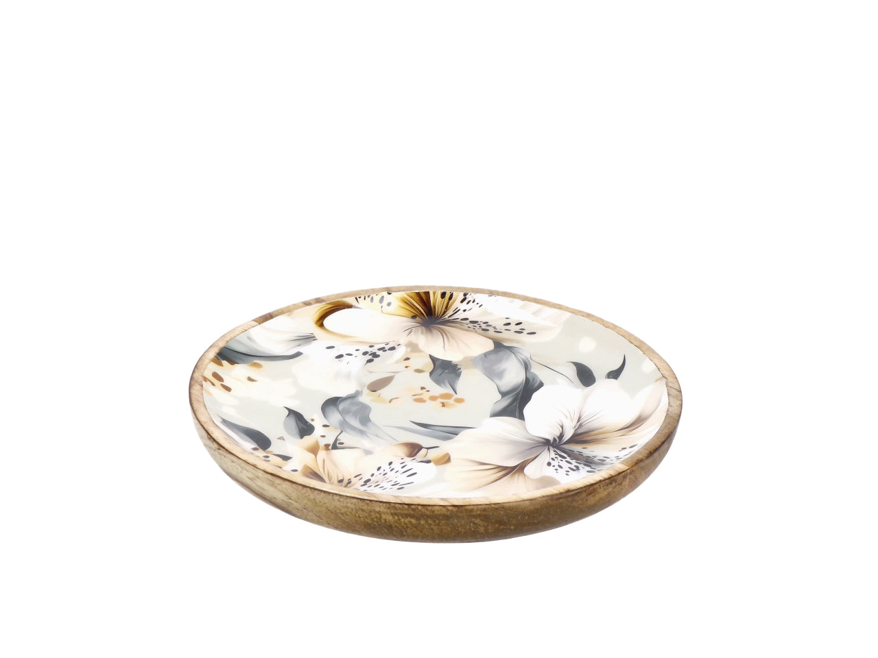 Abel piatto 20cm in legno con decorazione floreale, 2 assortimenti