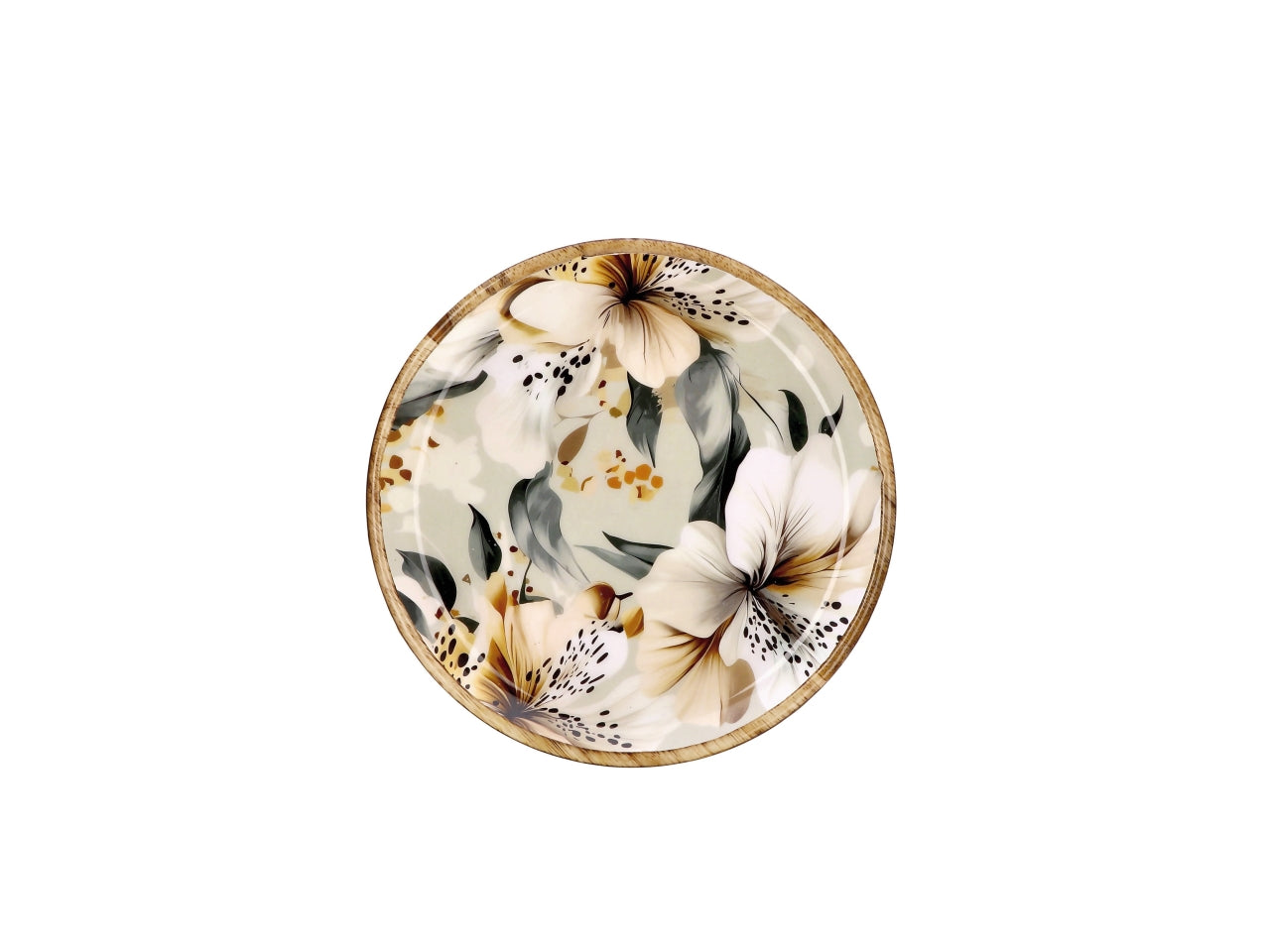 Abel piatto 20cm in legno con decorazione floreale, 2 assortimenti
