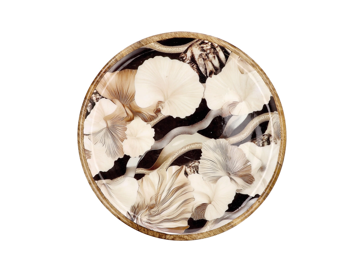 Abel piatto 30cm in legno con decorazione floreale, 2 assortimenti