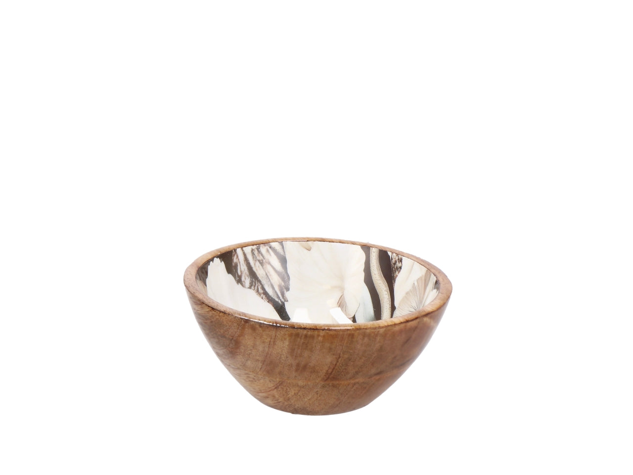 Abel ciotola 13xh.6cm in legno con decorazione floreale, 2 assortimenti