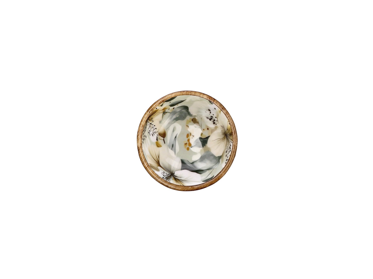 Abel ciotola 13xh.6cm in legno con decorazione floreale, 2 assortimenti