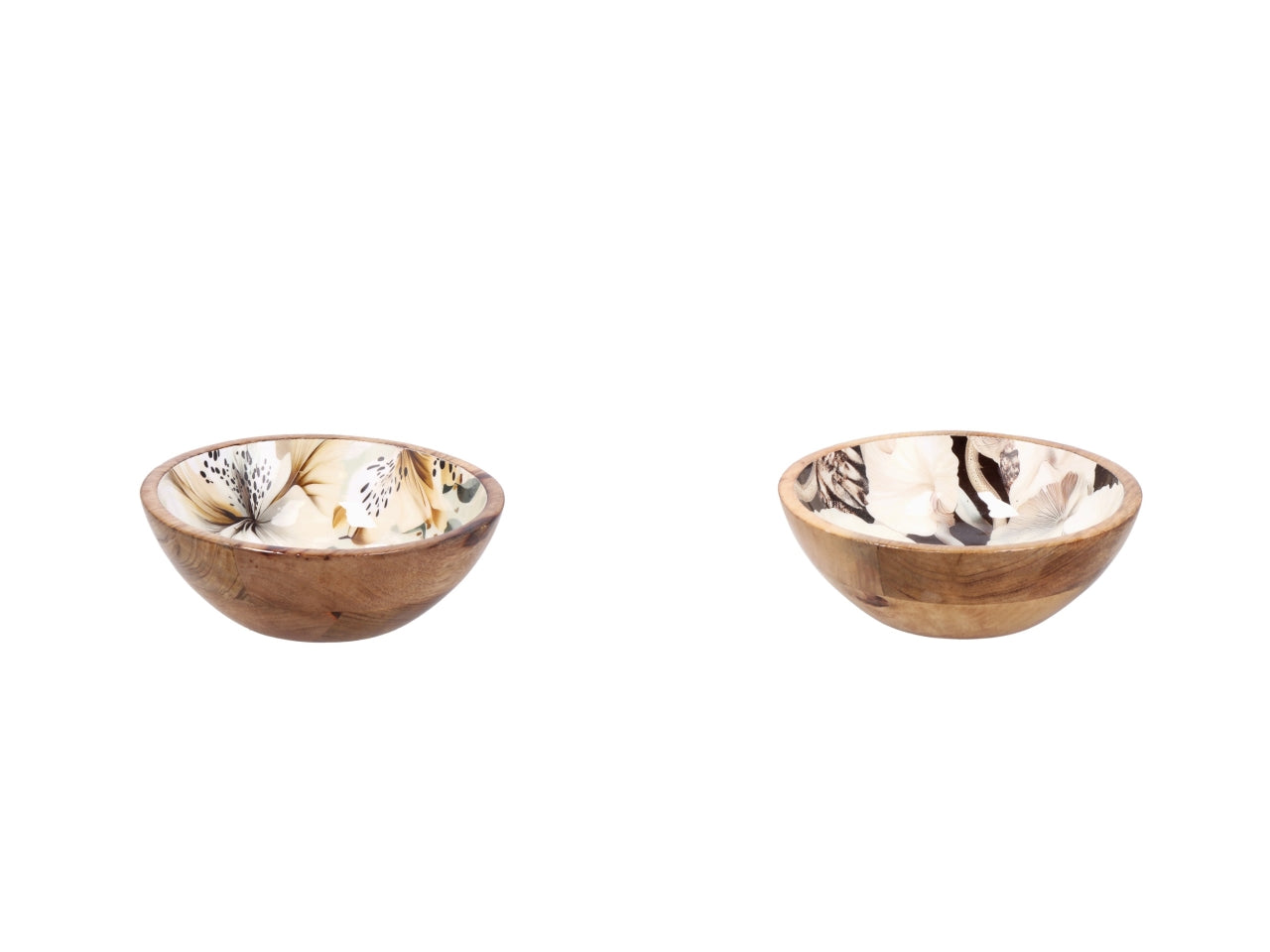 Abel ciotola 20xh.7cm in legno con decorazione floreale, 2 assortimenti
