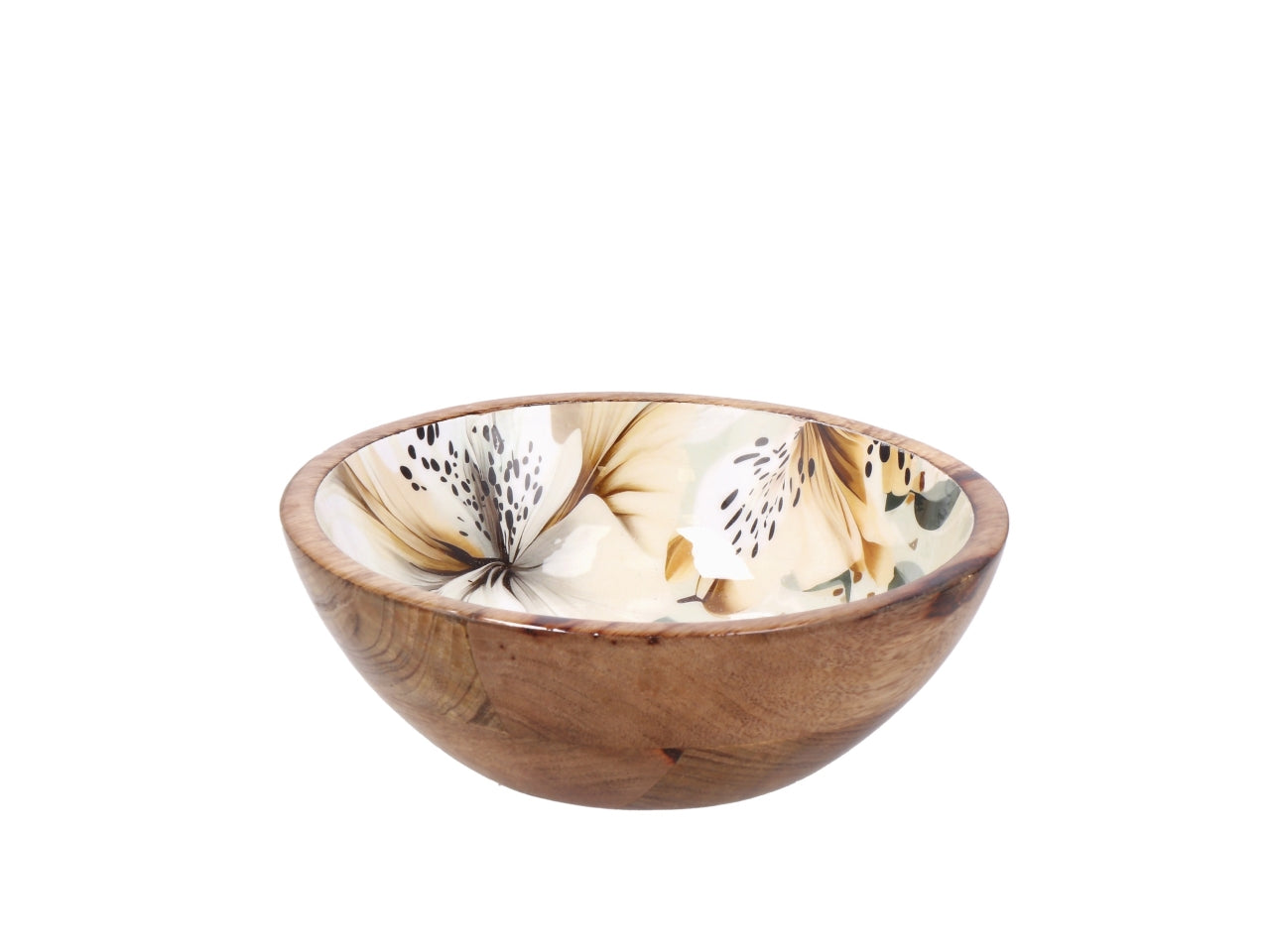 Abel ciotola 20xh.7cm in legno con decorazione floreale, 2 assortimenti