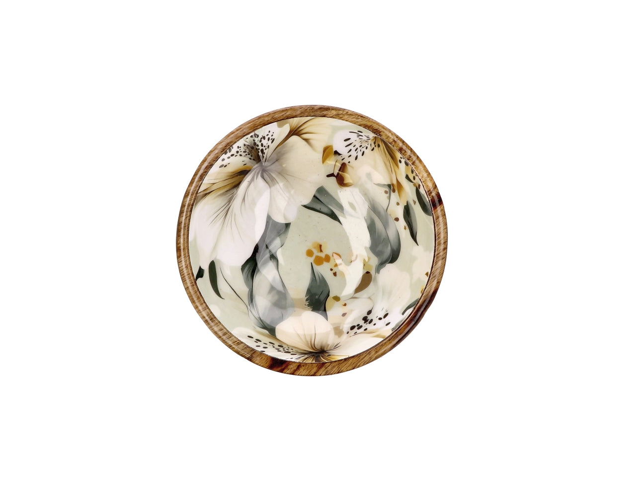 Abel ciotola 20xh.7cm in legno con decorazione floreale, 2 assortimenti