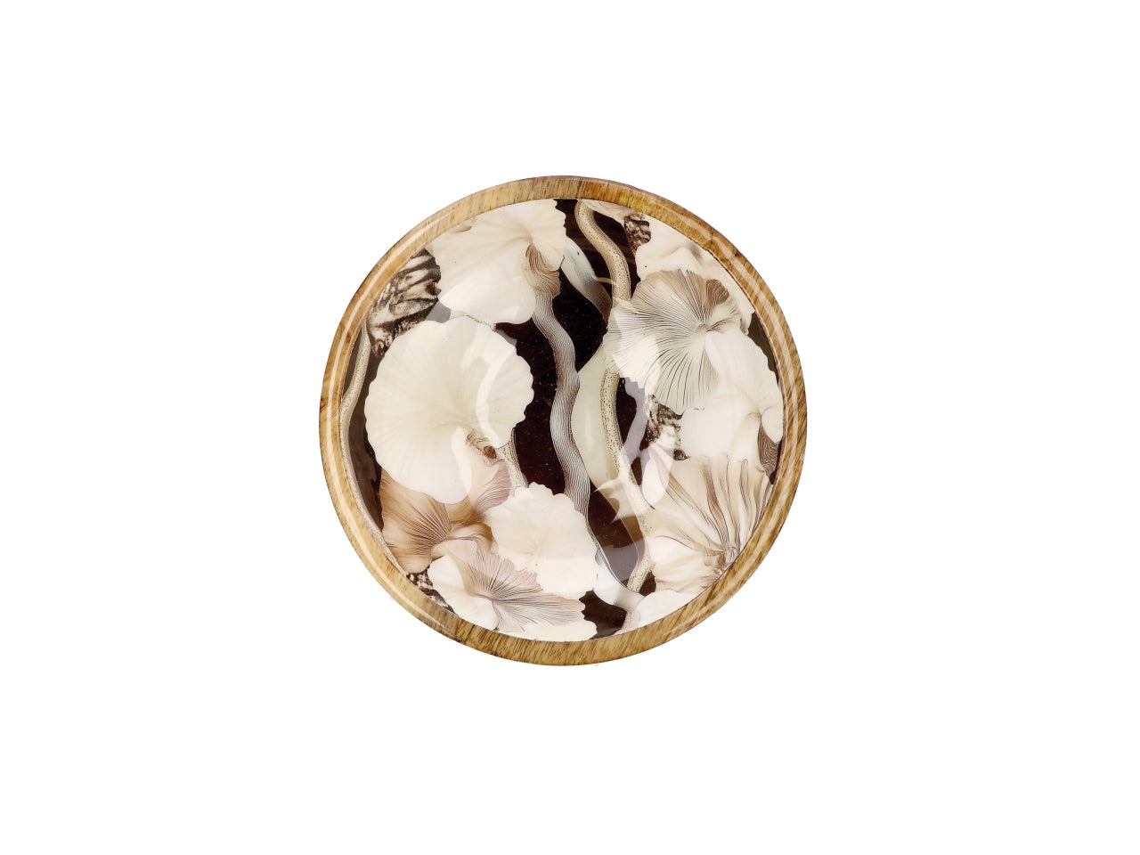 Abel ciotola 20xh.7cm in legno con decorazione floreale, 2 assortimenti