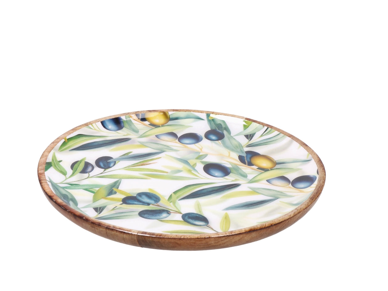 Yari piatto 30cm in legno con 2 decori assortiti