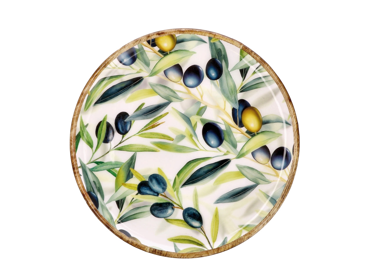 Yari piatto 30cm in legno con 2 decori assortiti