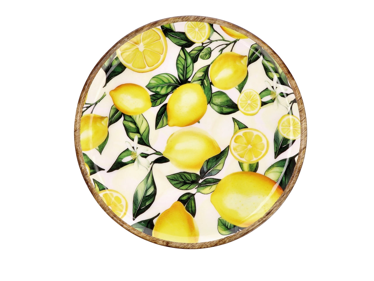 Yari piatto 30cm in legno con 2 decori assortiti