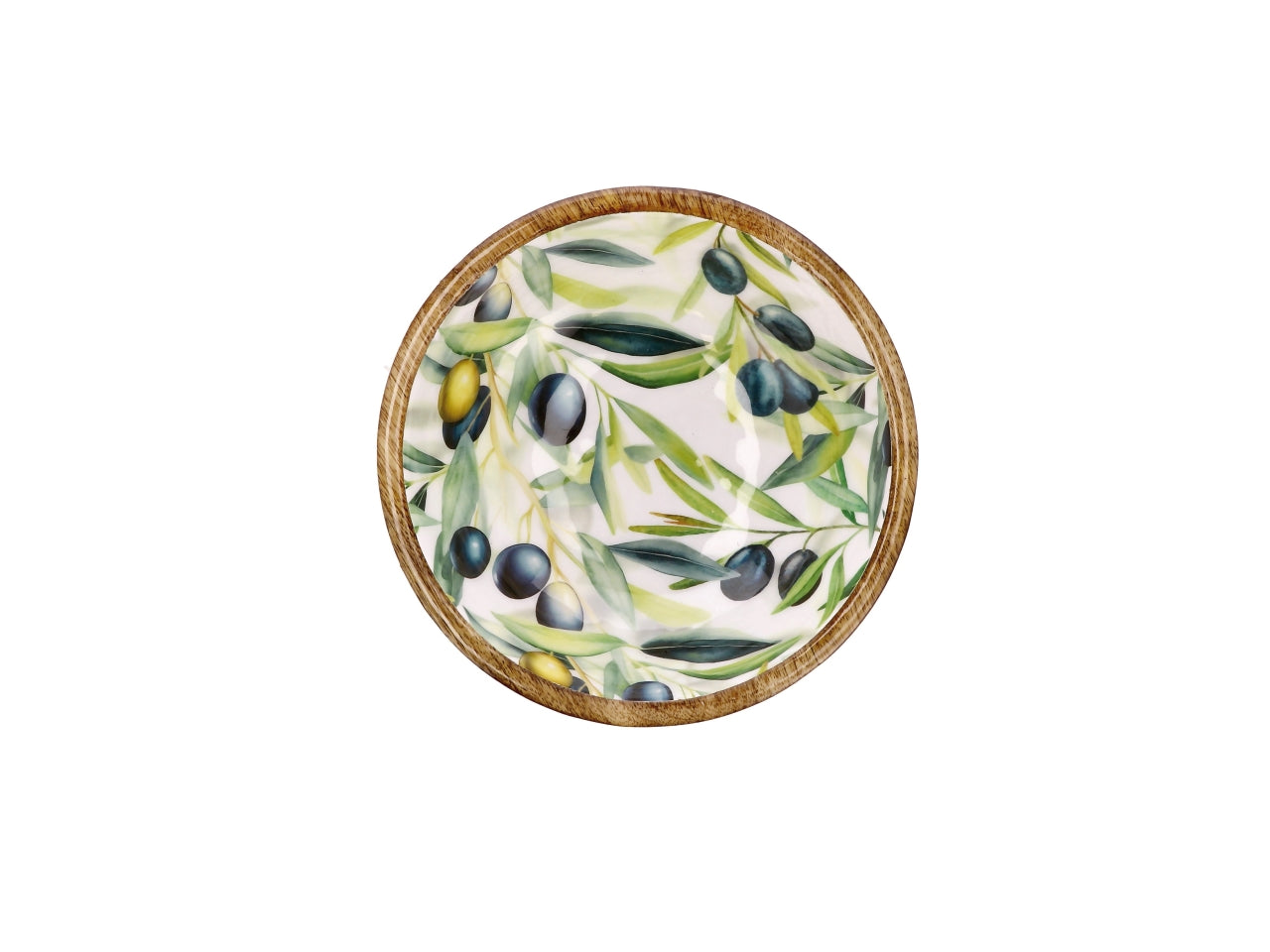 Yari ciotola d.20xh.7cm in legno, 2 decori assortiti