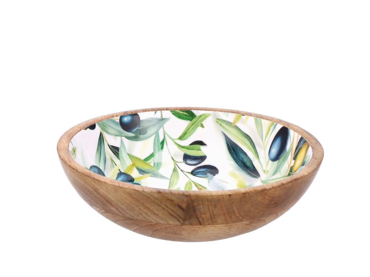 Yari ciotola d.25xh.7cm in legno, 2 decori assortiti