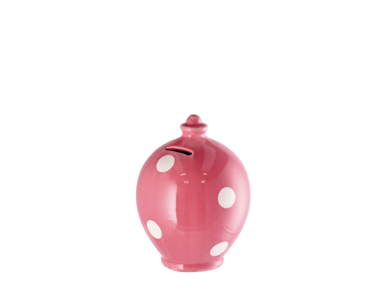 Salvadanaio in ceramica a pois 12xh15cm, 4 colori assortiti