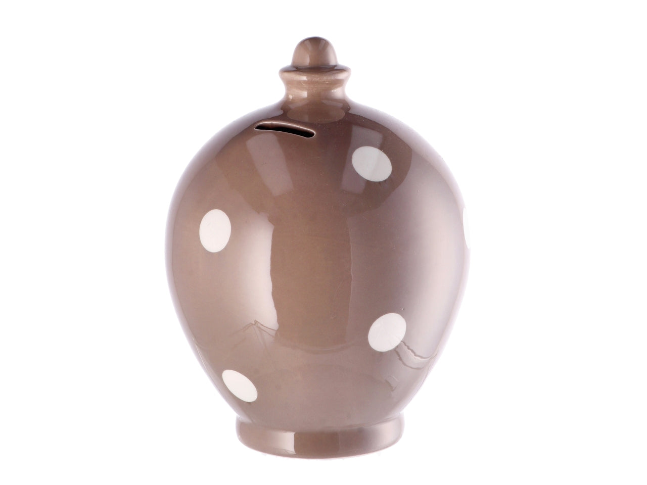 Salvadanaio in ceramica a pois 15xh20cm, 4 colori assortiti